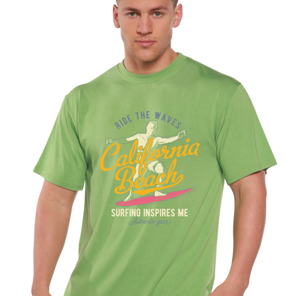 California Beach Men's Bamboo Viscose/Organic Cotton Short Sleeve Graphic T-Shirt