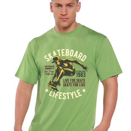 Skateboard Lifestyle Men's Bamboo Viscose/Organic Cotton Short Sleeve Graphic T-Shirt