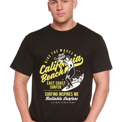 Ride The Waves Spun Bamboo® Men's Bamboo Viscose/Organic Cotton Short Sleeve Graphic T-Shirt