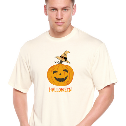 Halloween Pumpkin Unisex Bamboo Viscose/Organic Cotton Short Sleeve Graphic T-Shirt