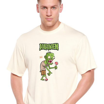 Halloween Green Monster Unisex Bamboo Viscose/Organic Cotton Short Sleeve Graphic T-Shirt