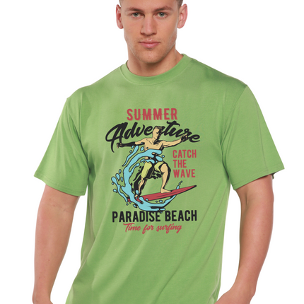 Catch The Wave Men's Bamboo Viscose/Organic Cotton Short Sleeve Graphic T-Shirt