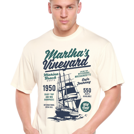 Martha's vineyard Men's Bamboo Viscose/Organic Cotton Short Sleeve Graphic T-Shirt