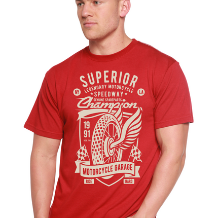 Superior Motorcycle Spun Bamboo® Men's Bamboo Viscose/Organic Cotton Short Sleeve Graphic T-Shirt