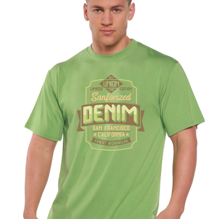 Sanforized Denim Men's Bamboo Viscose/Organic Cotton Short Sleeve Graphic T-Shirt