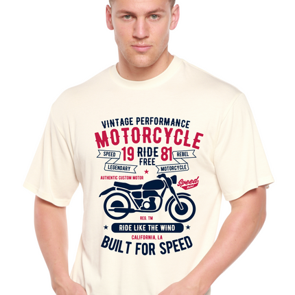 Motorcycle Ride Free Men's Bamboo Viscose/Organic Cotton Short Sleeve Graphic T-Shirt