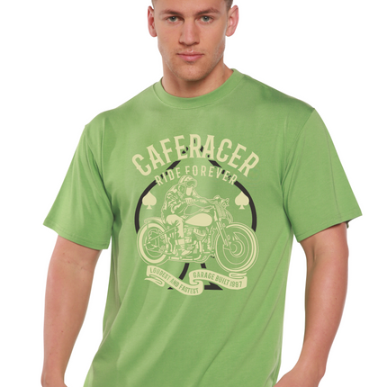 Caferacer Ride Forever Men's Bamboo Viscose/Organic Cotton Short Sleeve Graphic T-Shirt