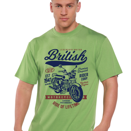 British Motorcycle Men's Bamboo Viscose/Organic Cotton Short Sleeve Graphic T-Shirt