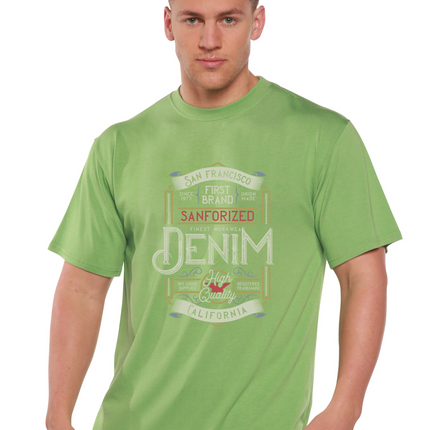 Denim California Men's Bamboo Viscose/Organic Cotton Short Sleeve Graphic T-Shirt