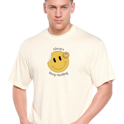 Always Keep Smiling Men's Bamboo Viscose/Organic Cotton Short Sleeve Graphic T-Shirt