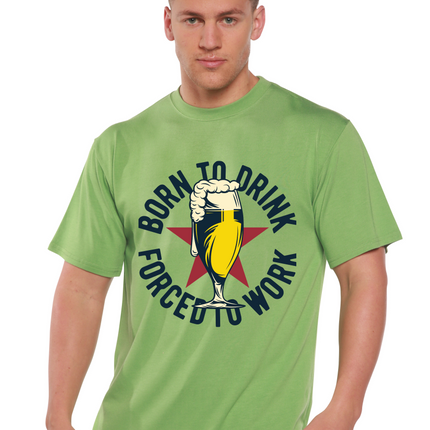 Born to Drink Men's Bamboo Viscose/Organic Cotton Short Sleeve Graphic T-Shirt