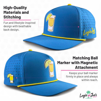 Youth Fossil Fairway Golf Hat | Snapback Cap | Built-in Magnetic Ball Marker Holder + Marker Included | Adjustable