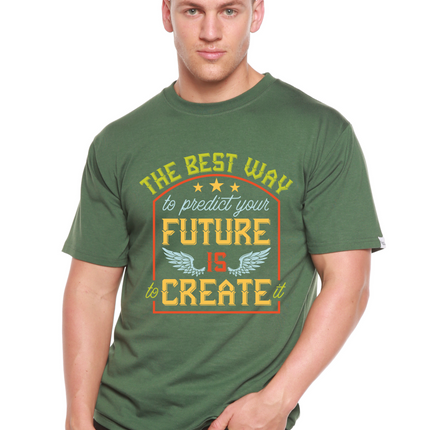Feture is Create Spun Bamboo® Men's Bamboo Viscose/Organic Cotton Short Sleeve Graphic T-Shirt
