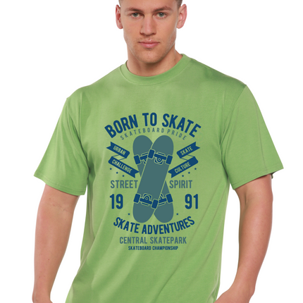 Born To Skate Men's Bamboo Viscose/Organic Cotton Short Sleeve Graphic T-Shirt