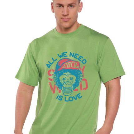 All We Need is Love Men's Bamboo Viscose/Organic Cotton Short Sleeve Graphic T-Shirt