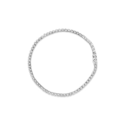 14K White Gold 4.0 Cttw Classic Lab-Grown Diamond Tennis Bracelet (F-G Color, VS2-SI1 Clarity) - 7" Inches