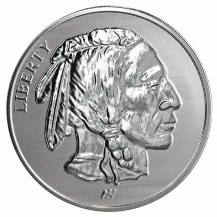 1oz .999 Fine AG Silver Round - Buffalo Indian Stamped