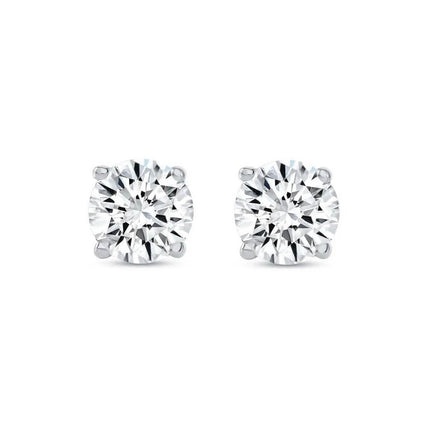 2 Ct Round Lab Created Grown Diamond Earrings 950 Platinum E/VVS Basket Screw