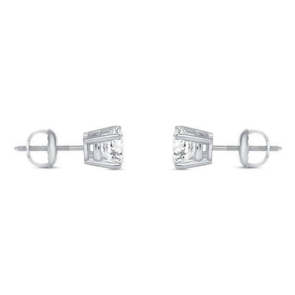 2 Ct Round Lab Created Grown Diamond Earrings 950 Platinum E/VVS Basket Screw