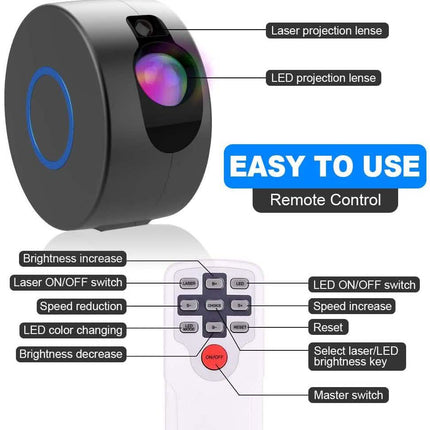 2-in-1 Aurora Starry Sky Projector
