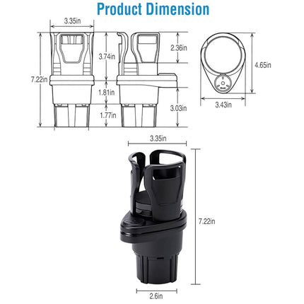 2-in-1 Car Cup Holder Extender