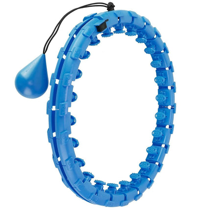 2-in-1 Fitness Hoop 24 Knots Abdomen Fitness Massage Hoops Weighted with 360 Auto Spinning Ball Detachable Knots