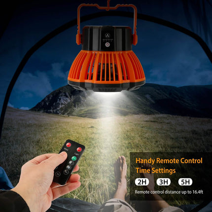 2-in-1 Portable Camping Lantern Electric Fan