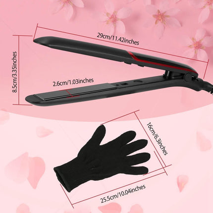 2-in-1 Twist Hair Straightener Ceramic Plate Hair Curler with Temperature Adjust LCD Display