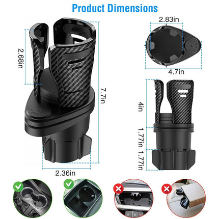 2-in-1 Universal Car Cup Mount Holder with Adjustable Base