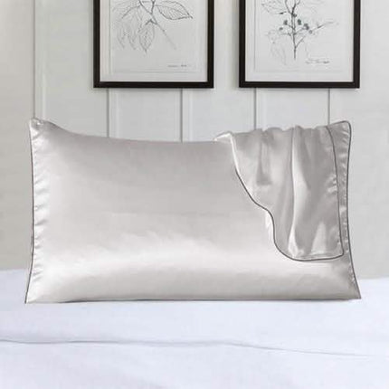 2-Pack: 100% Silk Pillow Cover with Trim