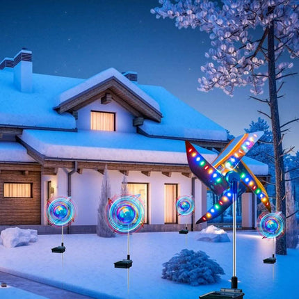 2-Pack: 32LED Outdoor Solar Ground Light Garden Lawn Waterproof Windmill Lamp