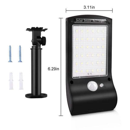 2-Pack: 36 LED Solar Powered Motion Sensor Wall Lamp