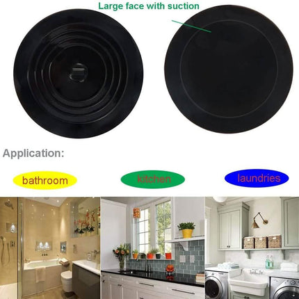 2-Pack: 6" Large Silicone Drain Plug Hair Stopper Flat Suction Cover