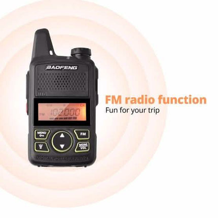 2-Pack: Baofeng T1 Walkie Talkie