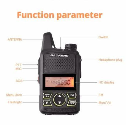 2-Pack: Baofeng T1 Walkie Talkie