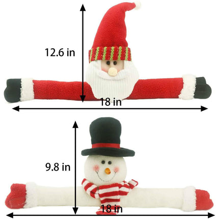 2-Pack: Christmas Curtain Buckle Doll Santa & Snowman