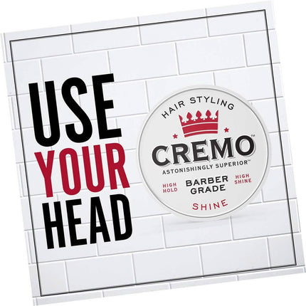 2-Pack: Cremo Premium Barber Grade Hair Styling Shine Pomade 4oz