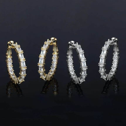 2-Pack: Crystal Emerald Hoop Earrings Set