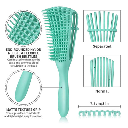2-Pack: Detangler Brush for Curly Hair, Afro Textured 3a to 4c Kinky Wavy