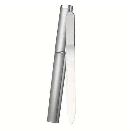 2-Pack: Double-Sided Etched Fingernail Glass Nail File with Case
