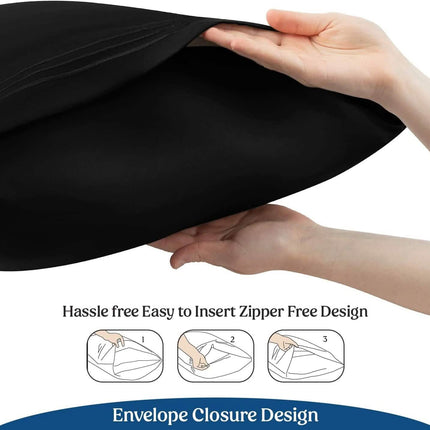 2-Pack: Hannah Linen Microfiber Pillowcases Breathable & Envelop Closure Pillow Covers Set