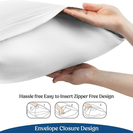 2-Pack: Hannah Linen Microfiber Pillowcases Breathable & Envelop Closure Pillow Covers Set