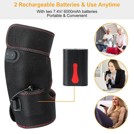 2-Pack: Heated Knee Massage Wrap