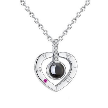 2-Pack: I Love You In 100 Languages Necklace Micro-engraved Light Projection Pendant