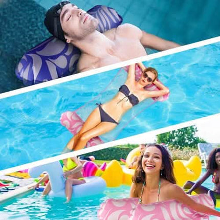 2-Pack: Inflatable Water Hammock Aqua Loungers for Swimming Pool or Beach