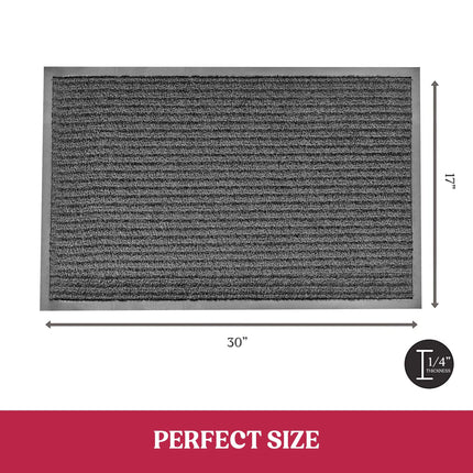 2-Pack: Lux Decor Collection 30'' X 17'' Non-Slip Room Entrance Floor Mats Pair Indoor Outdoor Doormat