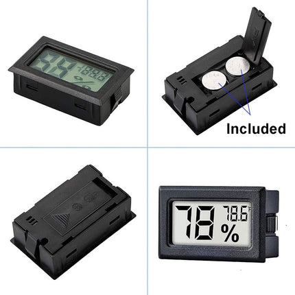 2-Pack: Mini Digital Hygrometer Gauge Indoor Thermometer