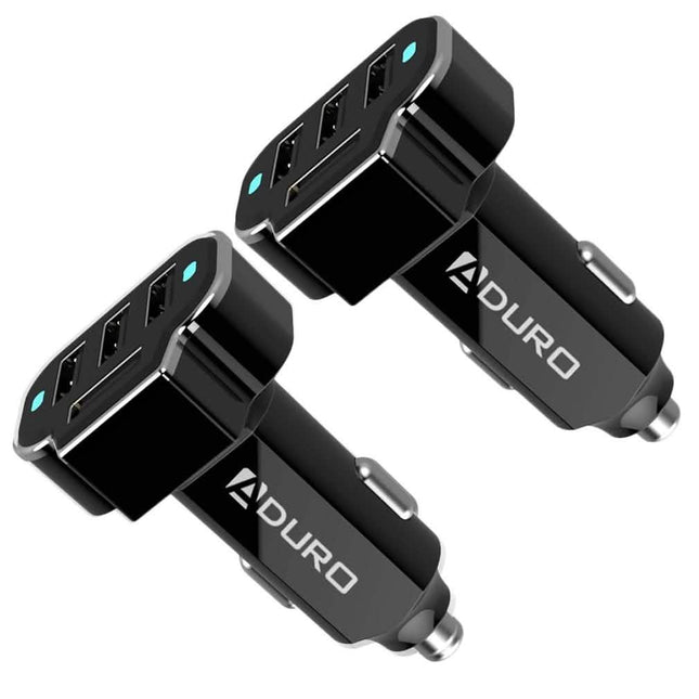 2-Pack: PowerUp 4 USB Port Car Charger Adapter