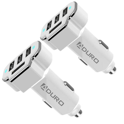 2-Pack: PowerUp 4 USB Port Car Charger Adapter