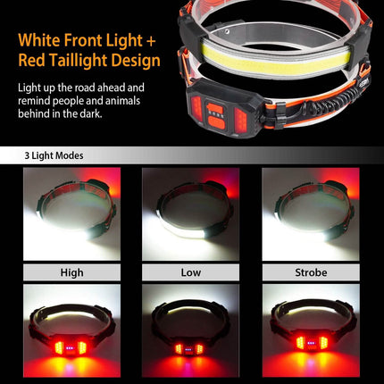 2-Pack: Rechargeable Headlamp 3 Light Modes Hand-Free
